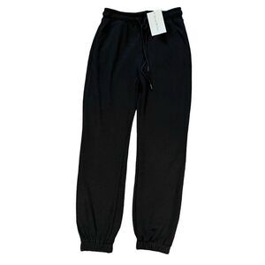 See and Be Seen Womens Small Jogger Pants Black Textured Drawstring‎ Waist NWT